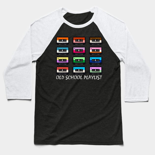 Cassette Tape Music Retro 80s Old School Playlist Baseball T-Shirt by fiar32